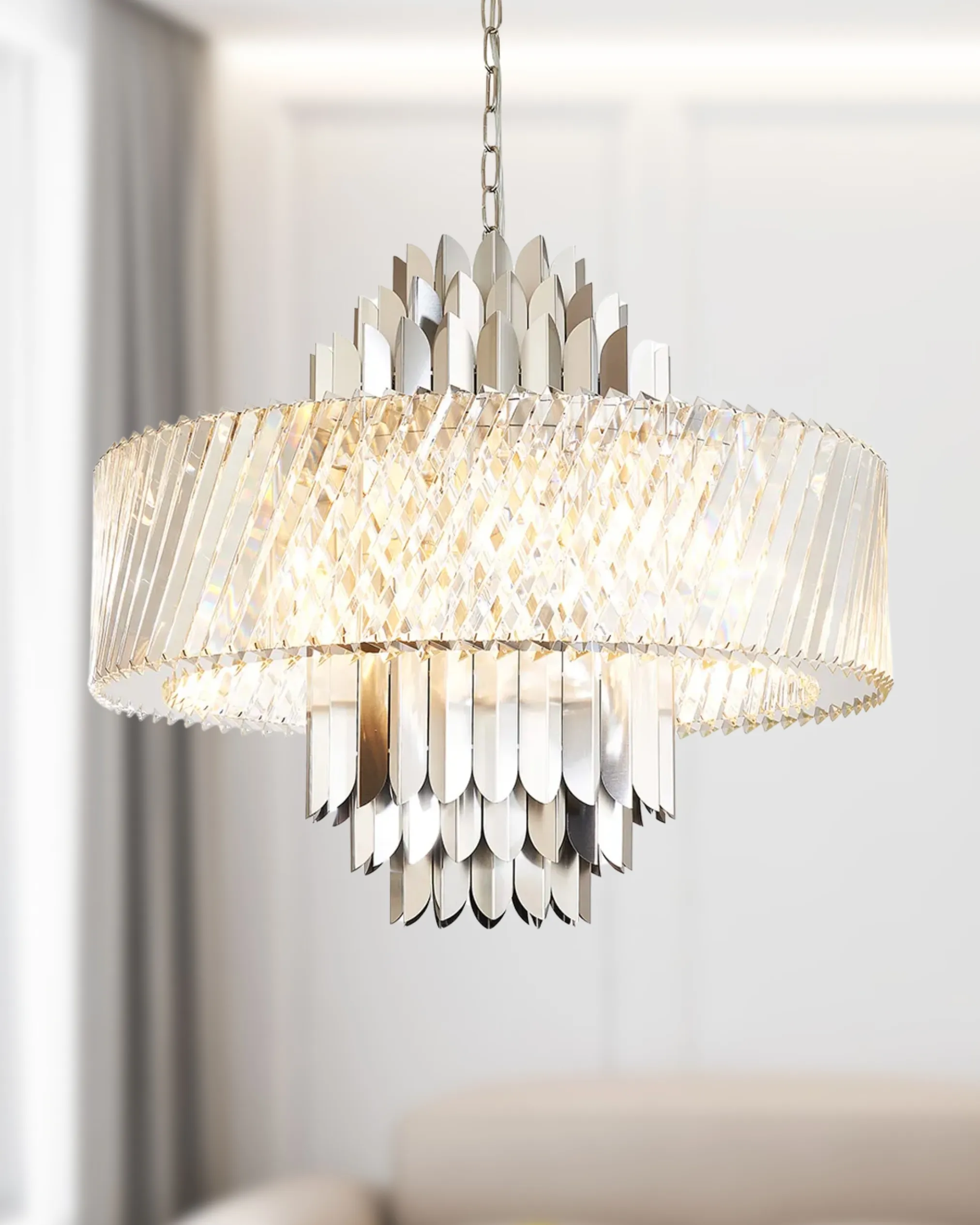 Lola Crystal Ceiling Lights Diyas Statement Crystal Fittings